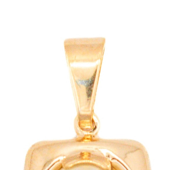 Dije Rectangular Con Centro de Perla