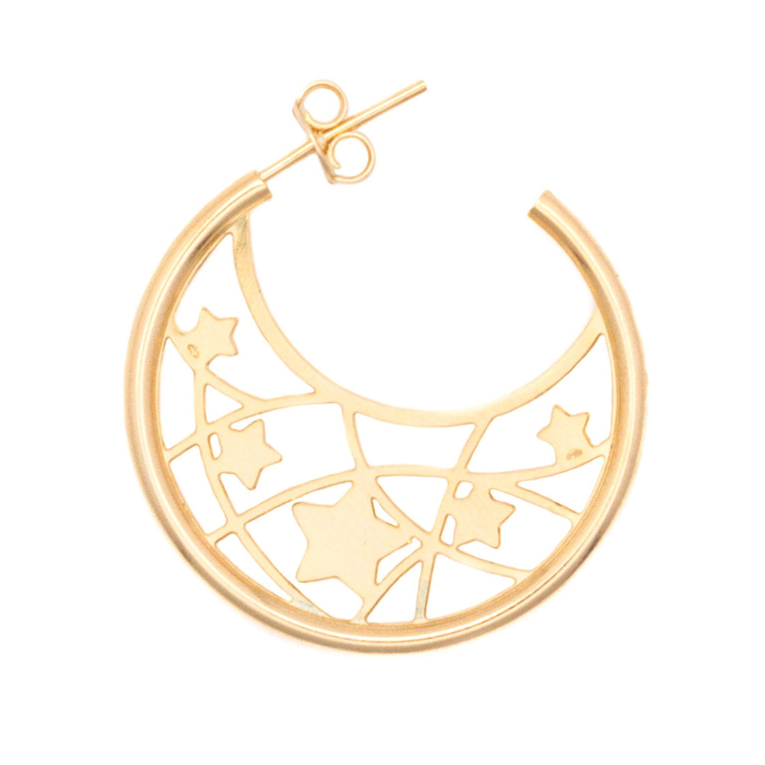 Aretes Media Arracada Con Diseño De Estrallas